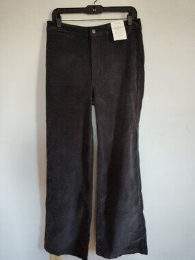 Madewell SZ 29T Grey Wide-Leg Coirduroy Pant